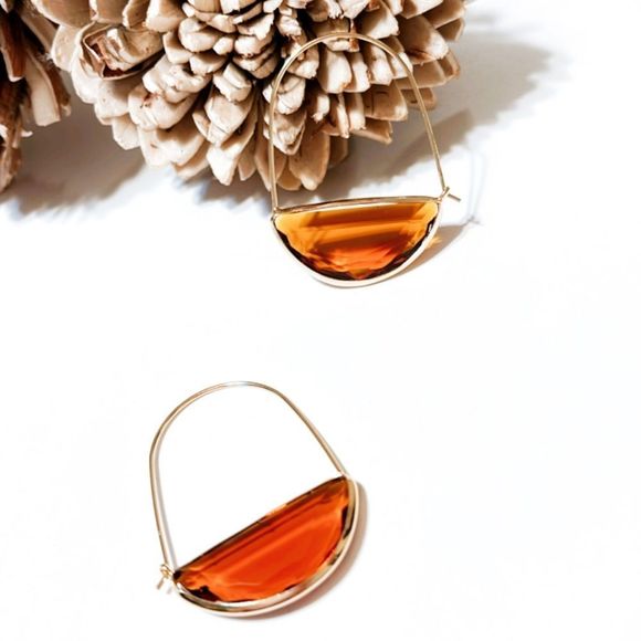 Brown crystal drop earrings M38 - Picture 2 of 5